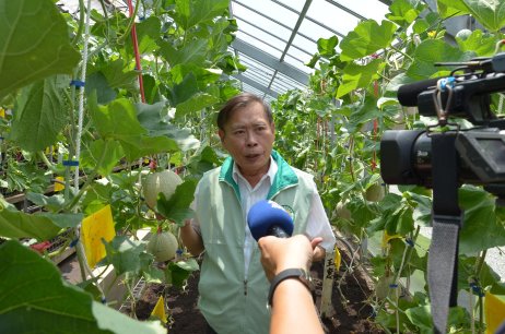 黃場長接受電視媒體現場訪問暢談優質安全洋香瓜健康管理