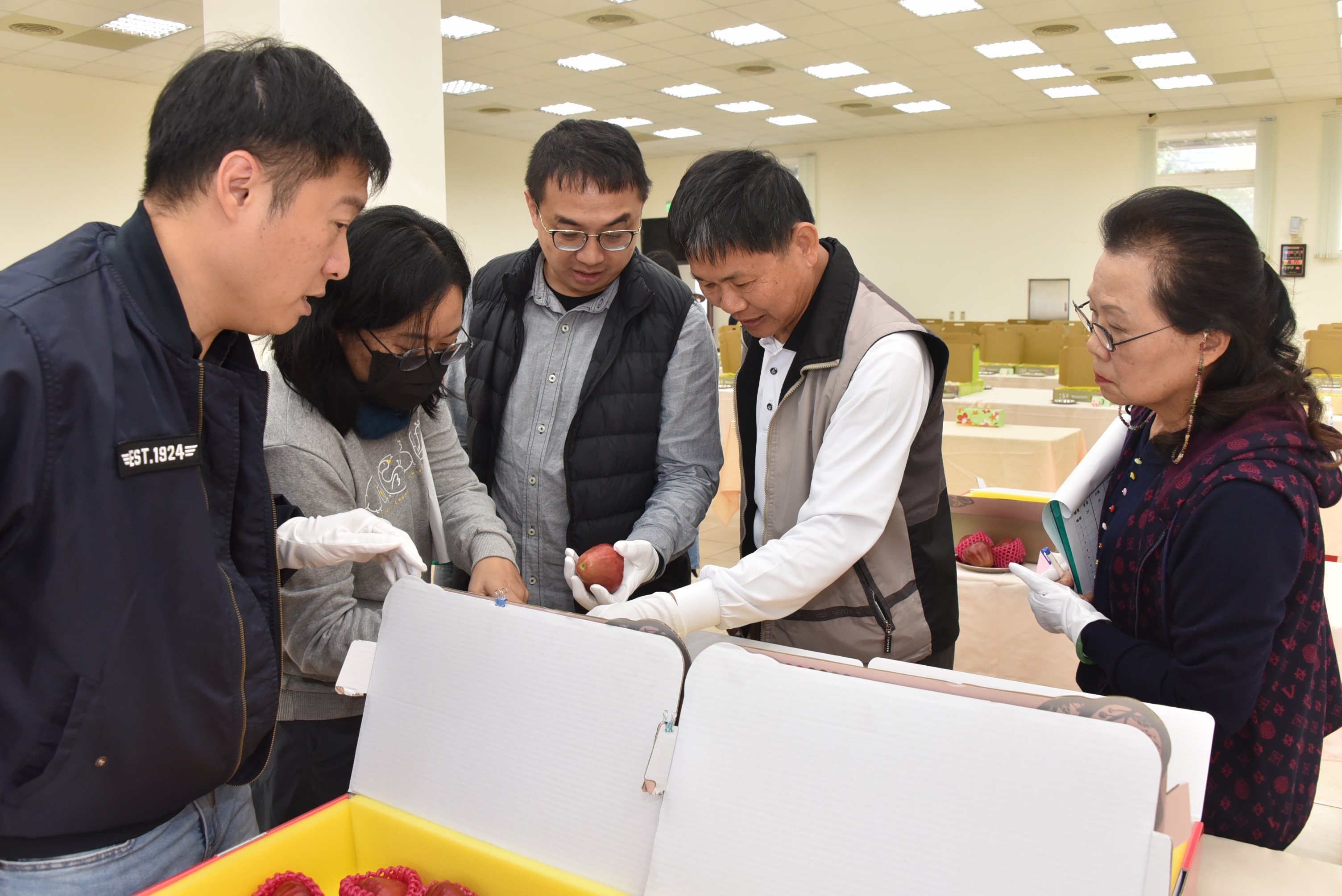 果品初審由專業評鑑委員針對果實品質要項進行評分